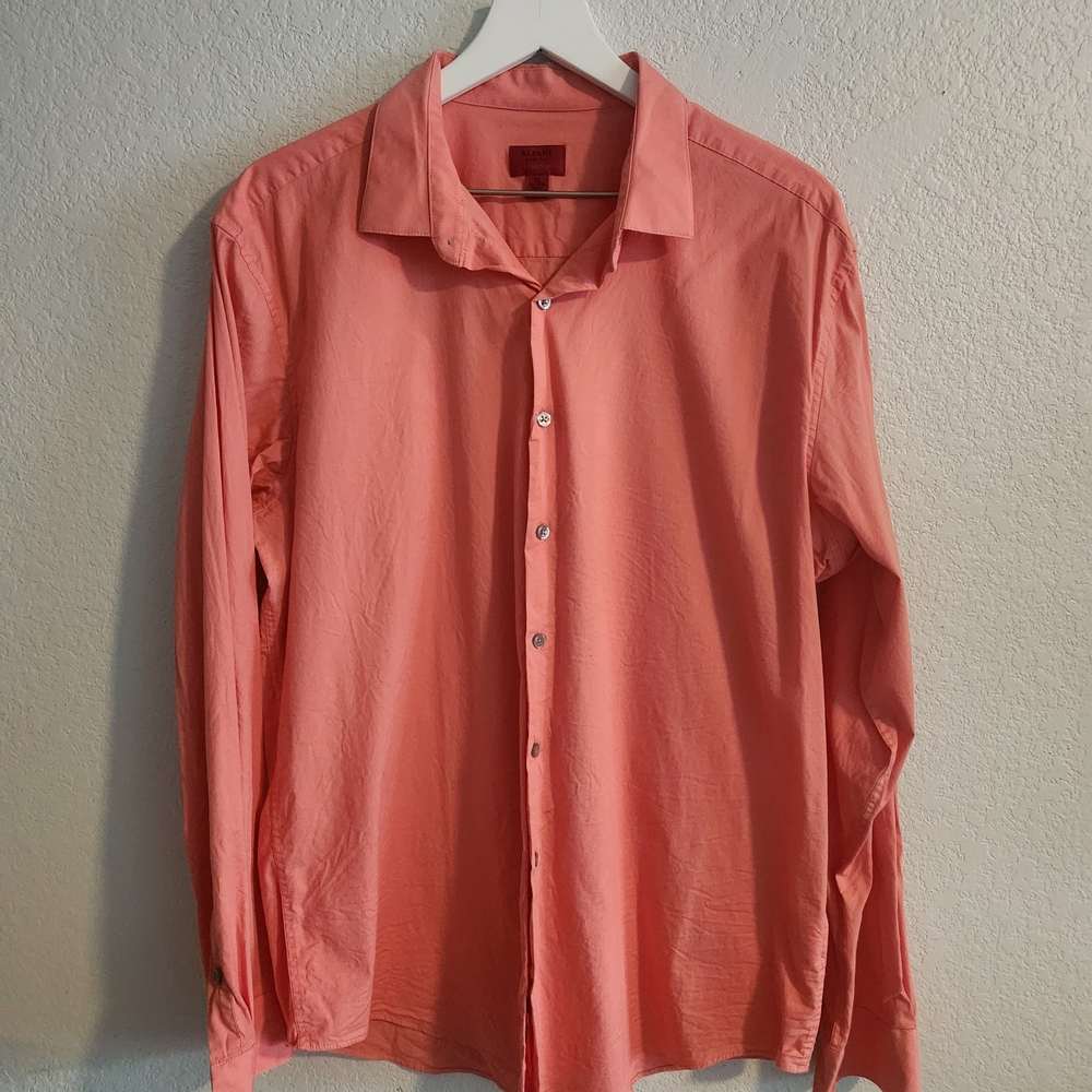 Alfani Men's Button-Down Shirt in Coral